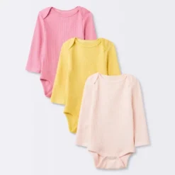 Baby Girls' 3pk Long Sleeve Waffle Bodysuit - Cloud Island™ Pink -Cloud Island Shop GUEST 0519e5ad 7837 43db a325 09c5dbddd3a9