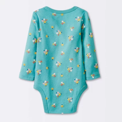 Baby Girls' 4pk Long Sleeve Bodysuit - Cloud Island™ Floral 3 Baby Girls' 4pk Long Sleeve Bodysuit - Cloud Island™ Floral