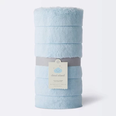 Faux Fur With Channel Carving Baby Blanket - Cloud Island™ - Light Blue 5 Faux Fur With Channel Carving Baby Blanket - Cloud Island™ - Light Blue - Image 3