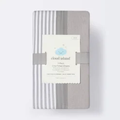 Fitted Crib Sheet - Cloud Island™ - Stripe/Gray - 2pk 5 Fitted Crib Sheet - Cloud Island™ - Stripe/Gray - 2pk -Cloud Island Shop GUEST 376efea0 bd49 4a35 9917 fcfd2a57cca0