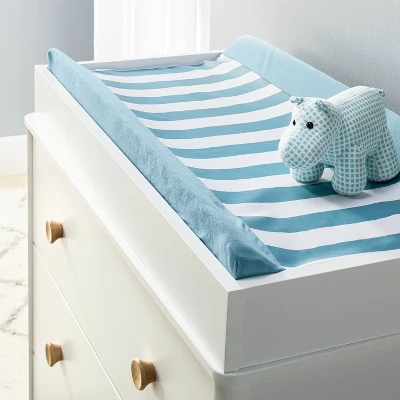 Wipeable Changing Pad Cover - Blue And White Stripes - Cloud Island™ 3 Wipeable Changing Pad Cover - Blue And White Stripes - Cloud Island™