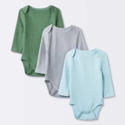 Baby 3pk Long Sleeve Waffle Bodysuit - Cloud Island™ Green -Cloud Island Shop GUEST 626a23c7 fc27 457d bd2d c3218dcbb939