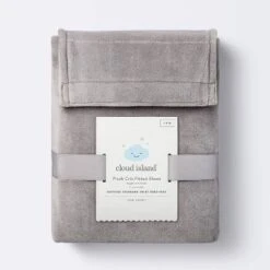 Plush Polyester Spandex Fitted Crib Sheet - Solid Gray - Cloud Island™ -Cloud Island Shop GUEST 66f72d53 97b8 4ef0 a7ab 2d89750198d3