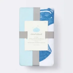 Fitted Jersey Crib Sheet Whales - Solid Blue - 2pk - Cloud Island™ -Cloud Island Shop GUEST a7687748 f28c 432a a386 ec9fef5228c2