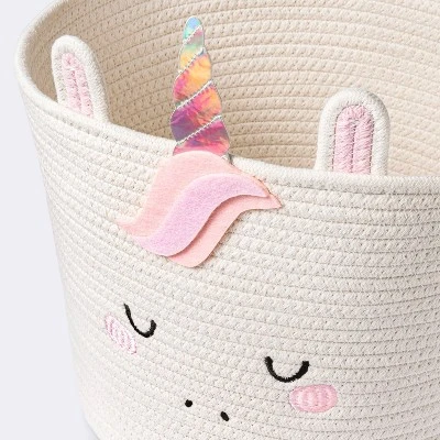 Coiled Rope Medium Round Storage Decorative Basket - Unicorn - Cloud Island™ 4 Coiled Rope Medium Round Storage Decorative Basket - Unicorn - Cloud Island™ - Image 2