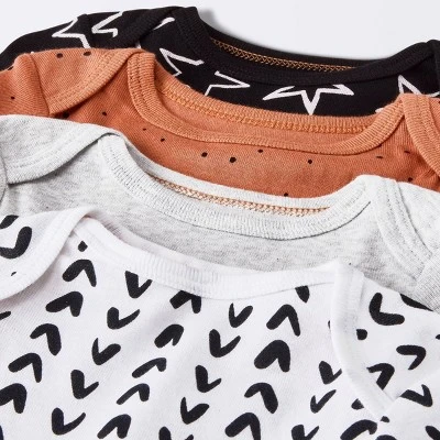 Baby 4pk Short Sleeve Bodysuit - Cloud Island™ Black 4 Baby 4pk Short Sleeve Bodysuit - Cloud Island™ Black - Image 2