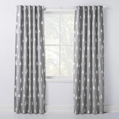Blackout Curtain Panel Trees - Cloud Island Gray 4 Blackout Curtain Panel Trees - Cloud Island Gray - Image 2