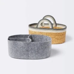 Braided Water Hyacinth Decorative Container With Coiled Rope Handles - Gray - Cloud Island™ 8 Braided Water Hyacinth Decorative Container With Coiled Rope Handles - Gray - Cloud Island™ -Cloud Island Shop GUEST fc794c5a a9d8 451f 886e 850875b4c360